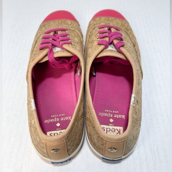 KEDS ♠️ Kate Spade Corkie Lipstick Pink Natural Cork Sneaker Size US 9.5 - Picture 3 of 12